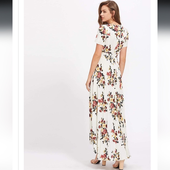 Dresses | Milumia Women Button Up Floral Print Party Split Flowy Maxi 